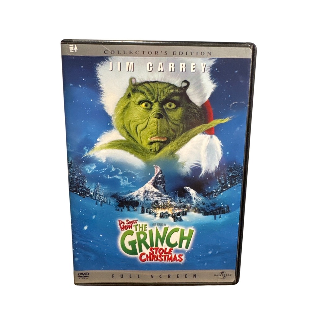 Dr Seuss How The Grinch Stole Christmas DVD Jim Carrey Collector's Edition FS